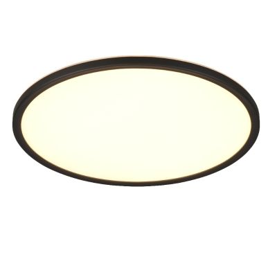 Plafoniera moderna nera, Jeltje, 22W, bianco regolabile tra caldo e freddo LED, con telecomando