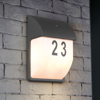 Applique da esterno con sensore crepuscolare moderna antracite, Remmert, IP44