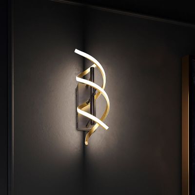 Applique da parete design in ottone, Sylvian, 22W, bianco regolabile tra caldo e freddo LED, dimmer in 3 fasi
