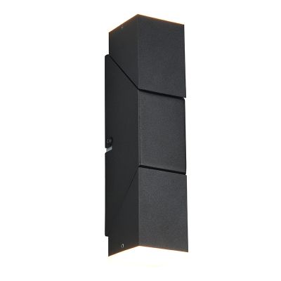 Lampada da parete up down moderna nera, Lok, 3W, 3000K LED