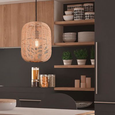 Lampada a sospensione vintage nera, Elham