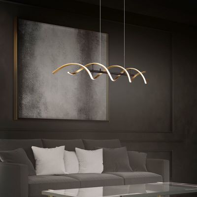 Lampada a sospensione per tavolo da pranzo design in ottone, Sylvian, 45W, bianco regolabile tra caldo e freddo LED, dimmer in 3 fasi