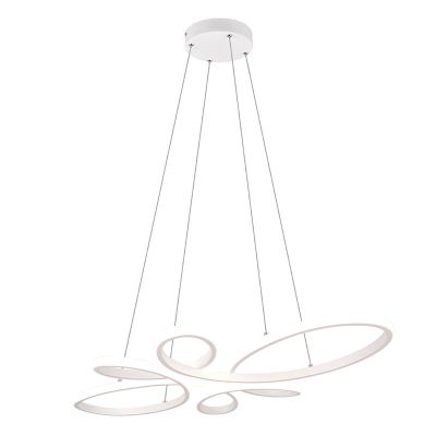 Lampada a sospensione per tavolo da pranzo design bianca, Vikash, 32W, 4000K LED, dimmer in 3 fasi