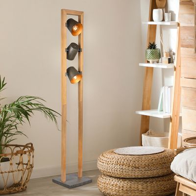 Piantana da lettura da terra vintage in nichel, Keira, con interruttore