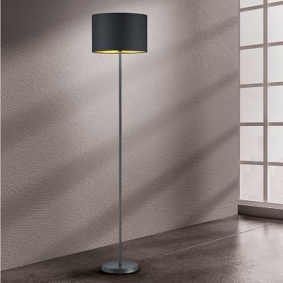 Lampada da terra moderna nera, Jeany, con interruttore