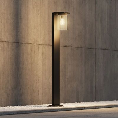 Lampione da giardino con sensore crepuscolare moderno nero, Yves, IP44