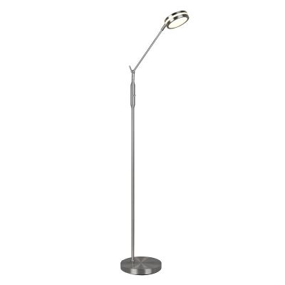 Piantana da lettura da terra moderna in nichel, Marjon, 6W, bianco regolabile tra caldo e freddo LED, controllo touch