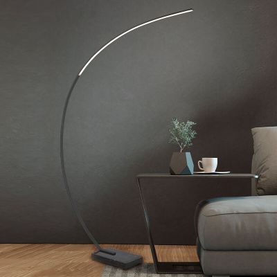 Lampada ad arco moderna nera, Yoel, 18W, 3000K LED, con interruttore