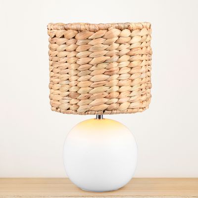 Lampada da tavolo rustica marrone, Minouk, con interruttore