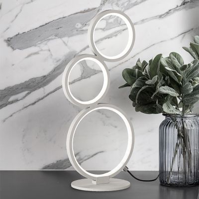 Lampada da tavolo moderna bianca, Robon, 17W, 3000K LED, con interruttore