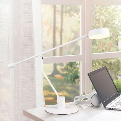 Lampada da tavolo moderna bianca, Koendert, 6W, white switch LED, controllo touch
