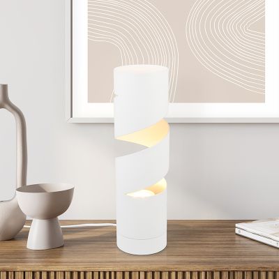 Lampada da tavolo design bianca, Marouan, con interruttore
