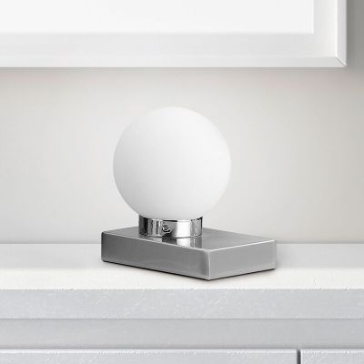 Lampada da tavolo moderna in nichel, Jullian, con interruttore