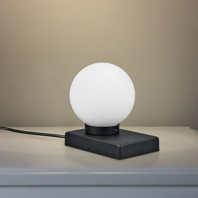 Lampada da tavolo moderna nera, Jullian, con interruttore