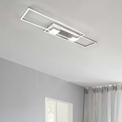 Plafoniera design in nichel, Sohaib, 37W, bianco regolabile tra caldo e freddo LED, dimmer in 3 fasi