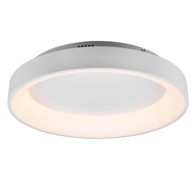 Plafoniera moderna bianca, Jered, 48W, bianco regolabile tra caldo e freddo LED, con telecomando
