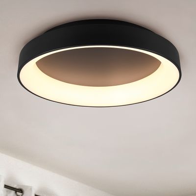 Plafoniera moderna nera, Jered, 48W, bianco regolabile tra caldo e freddo LED, con telecomando