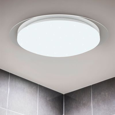 Lampada da soffitto da bagno moderna bianca, Marlena, 18,5W, 4000K LED, IP44, con telecomando