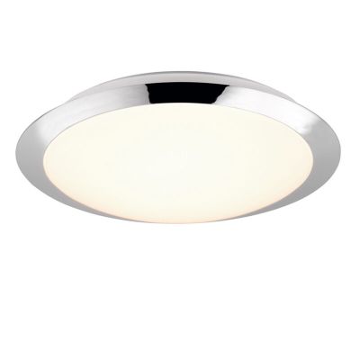Lampada da soffitto da bagno cromata in plastica, Ronan, 12W, 3000K LED, IP44