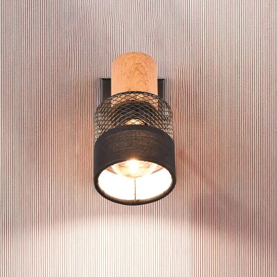 Faretto da parete retrò nero, Solmaz