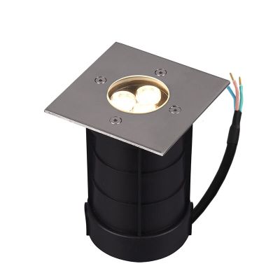 Faretto da esterno a pavimento moderno in nichel, Jabari, 3W, 3000K LED, IP65