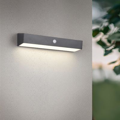 Applique da esterno solare moderna nera, Ravindra, 6W, 4000K LED, IP44