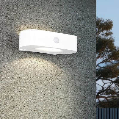 Applique da esterno solare moderna bianca, Pytsje, 6W, 4000K LED, IP44, con interruttore