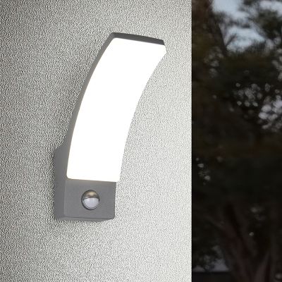Applique da esterno con sensore di movimento moderna antracite, Popke, 12,5W, 4000K LED, IP44
