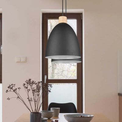 Lampada a sospensione nera metallo, Casparus