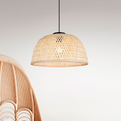 Lampada a sospensione in rattan marrone, Laut
