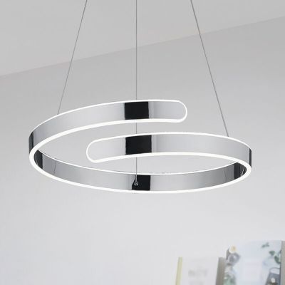 Lampada a sospensione design cromata, Resy, 37W, 4000K LED, dimmer in 3 fasi