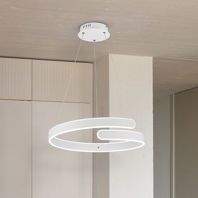 Lampade a sospensione per tavolo da pranzo design bianca, Resy, 37W, 4000K LED, dimmer in 3 fasi