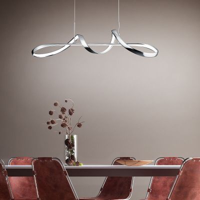 Lampada a sospensione design cromata, Renso, 37W, 4000K LED, dimmer in 3 fasi
