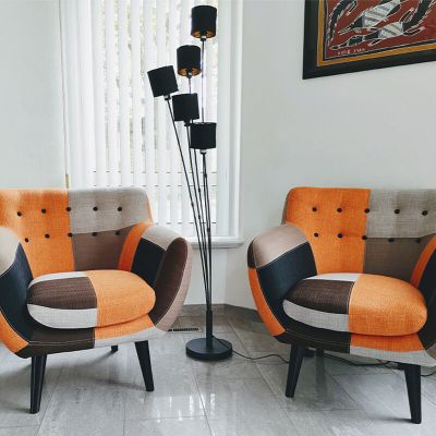 Lampada da terra moderna nera, Koge, con interruttore
