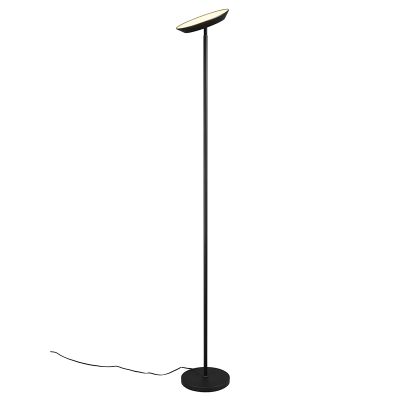 Lampada da terra moderna nera, Shahid, 17W, bianco regolabile tra caldo e freddo LED, controllo touch