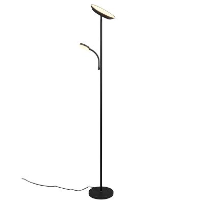 Lampada da terra moderna nera, Shahid, 17W, bianco regolabile tra caldo e freddo LED, controllo touch