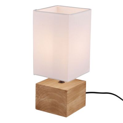 Lampada da tavolo in legno marrone, Job, con interruttore