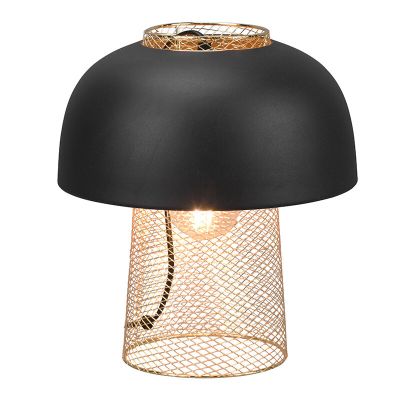 Lampada da tavolo industriale nera, Sylvano, con interruttore