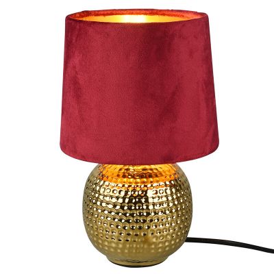 Lampada da tavolo in ceramica dorata, Jorre, con interruttore