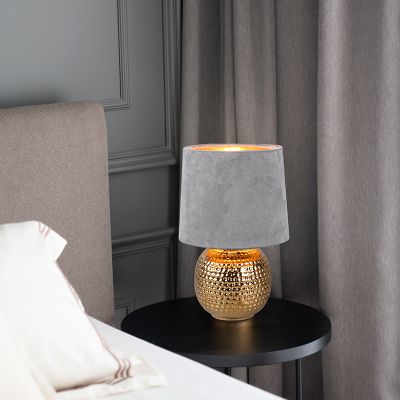 Lampada da tavolo in ceramica dorata, Jorre, con interruttore