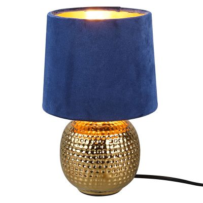 Lampada da tavolo in ceramica dorata, Jorre, con interruttore