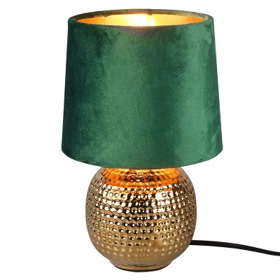 Lampada da tavolo in ceramica dorata, Jorre, con interruttore