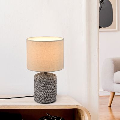 Lampada da tavolo in ceramica marrone, Boban, con interruttore