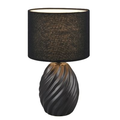 Lampada da tavolo retrò nera, Roeland, con interruttore