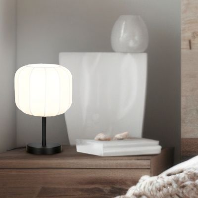 Lampada da tavolo moderna bianca, Metehan, con interruttore