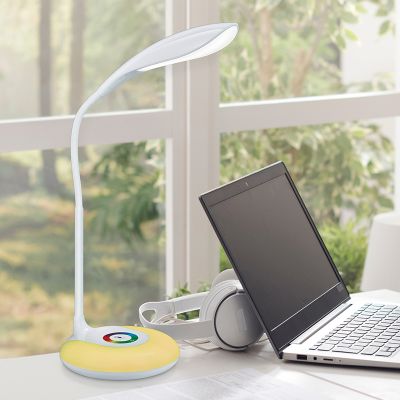 Lampada da scrivania moderna bianca, Zetan, 3W, RGBW LED, controllo touch