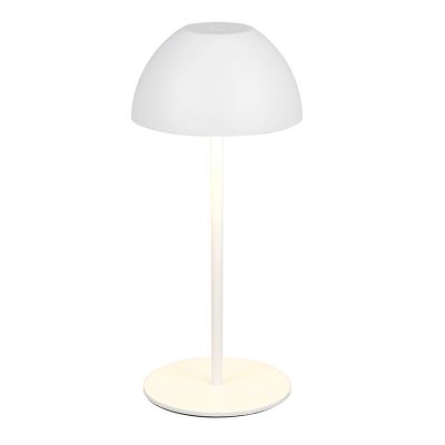 Lampada da tavolo ricaricabile bianca in plastica, Mikhail, 2W, 3000K LED, IP44, controllo touch