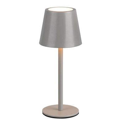 Lampada da tavolo ricaricabile grigia metallo, Priya, 1,6W, bianco regolabile tra caldo e freddo LED, dimmer in 3 fasi