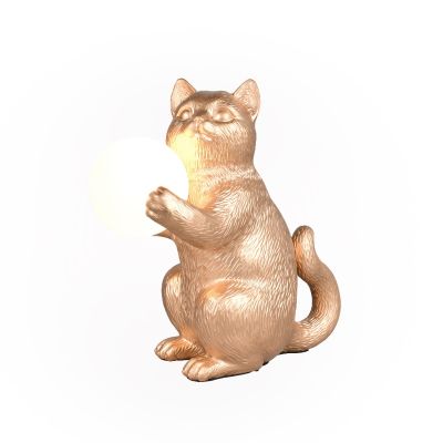 Lampada da tavolo moderna dorata, Gatto, con interruttore