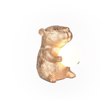 Lampada da tavolo moderna dorata, Reduan, con interruttore